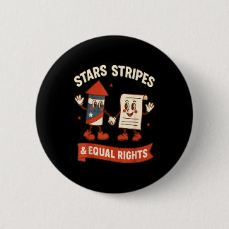 Stars stripes equal rights vintage 4th of july usa button