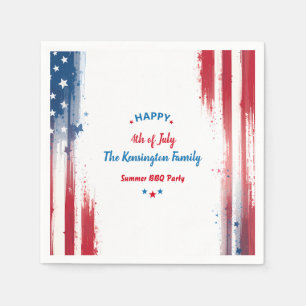 Stars & Stripes Family BBQ 4th of July Celebration Napkins