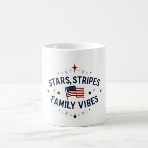 Stars Stripes Family Vibes Patriotic Mug USA