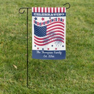 Stars Stripes Fireworks Independence Day July 4th Garden Flag