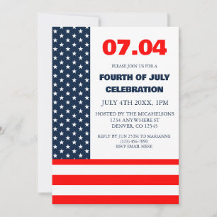 Stars & Stripes Flag 4th Of July Invitation