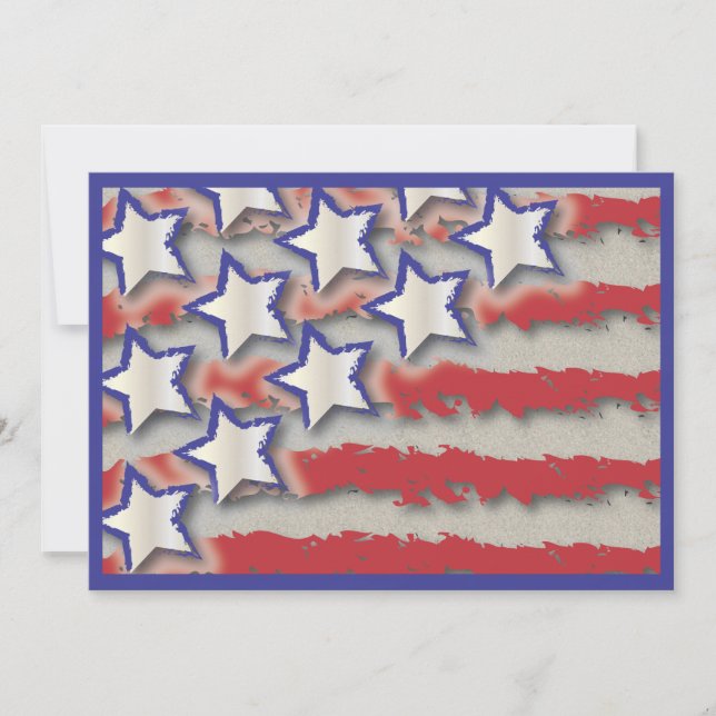 Stars & Stripes Flag 4th of July Party Invitation (Front)