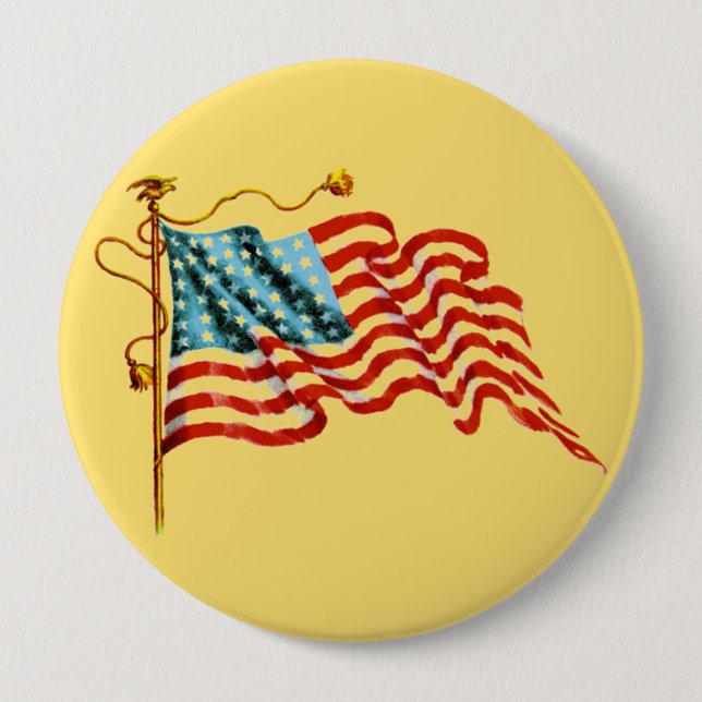 Stars & Stripes Flag - Button (Front)