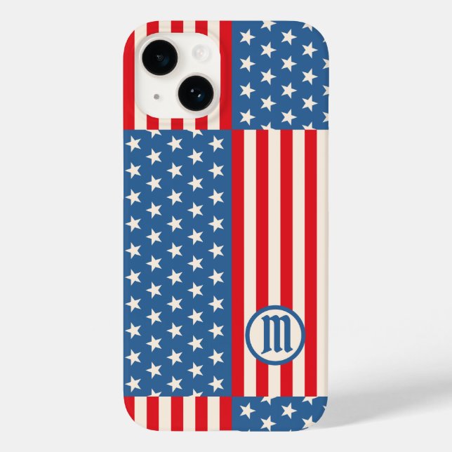 Stars & Stripes Flag Patriotic iPhone 14 Case (Back)