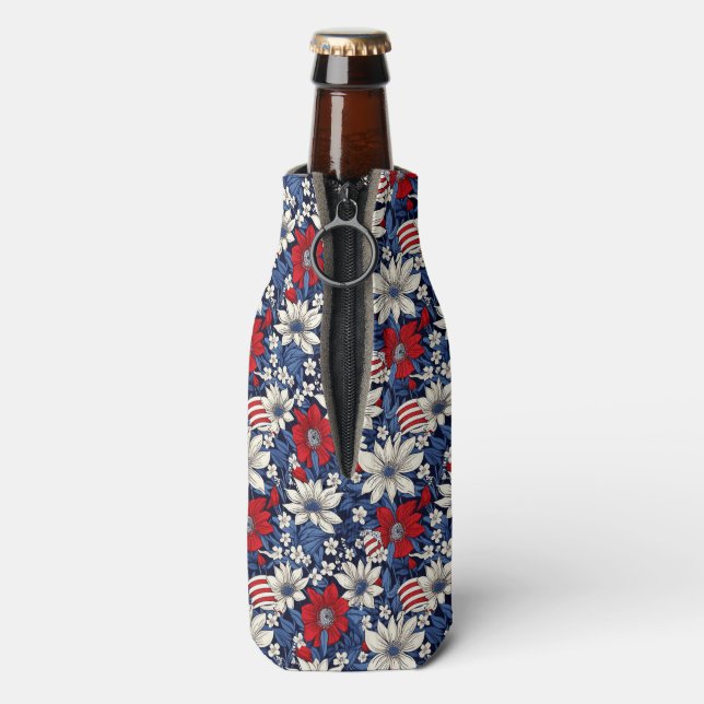  Stars & Stripes Floral Elegance Bottle Cooler (Bottle Back)