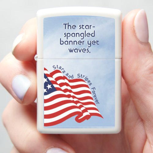 Stars  Stripes Forever American Flag Illustration Zippo Lighter