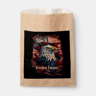 Stars & Stripes Freedom Forever Eagle USA Flag Favor Bag