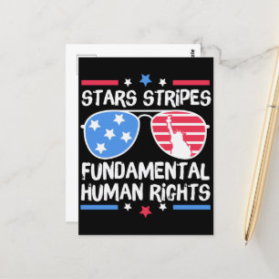 Stars Stripes Fundamental Human Rights Postcard