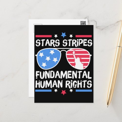 Stars Stripes Fundamental Human Rights Postcard