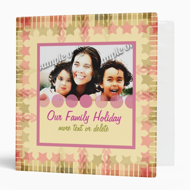 Stars Stripes Happy Family Holiday Album Binder (Front/Inside)