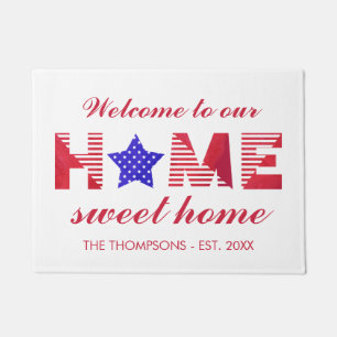 Stars & Stripes Home Sweet Home Family Name Doormat