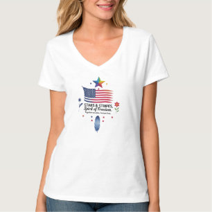 Stars & Stripes in Bloom – Spirit of Freedom T-Shirt