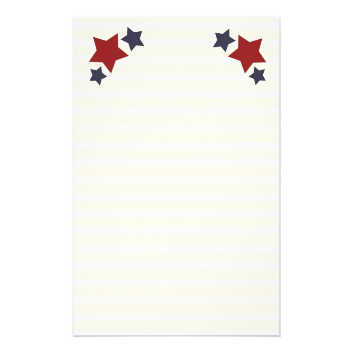 Stars & Stripes Lined Stationery / Writing Paper Zazzle