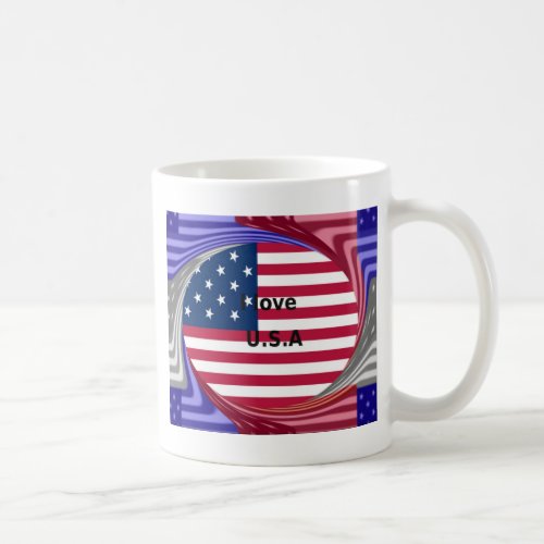 Stars  Stripes  Love A Patriotic USA Design  Coffee Mug