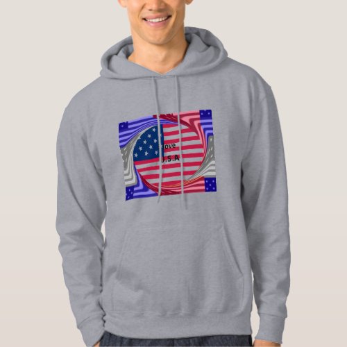 Stars  Stripes  Love A Patriotic USA Design  Hoodie