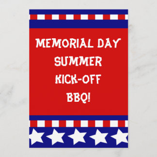 Stars & Stripes Memorial Day July 4 Invitations