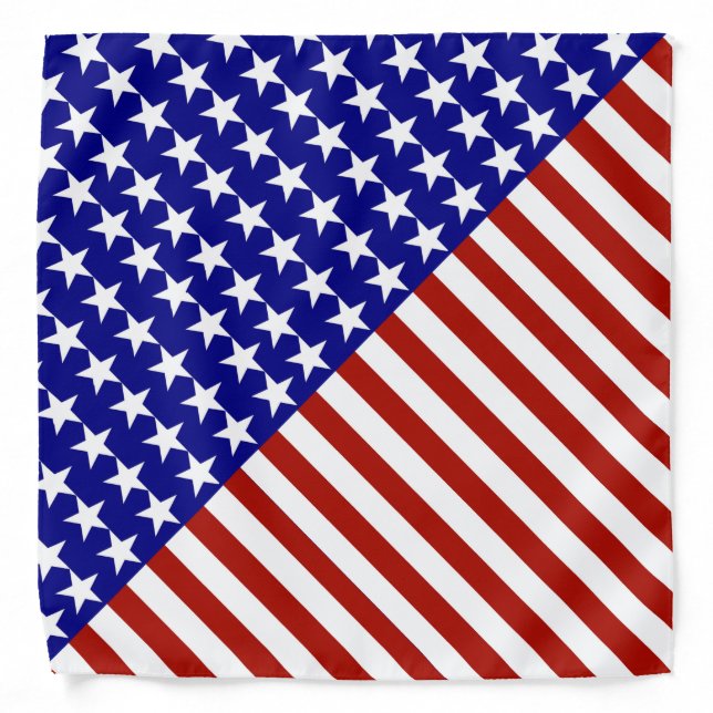 Stars & Stripes of Red White And Blue Bandana (Front)