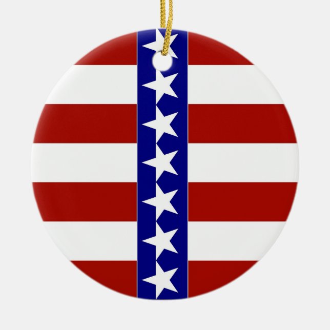 Stars & Stripes of Red White And Blue Ceramic Ornament (Front)