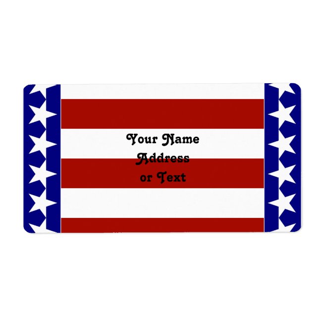 Stars & Stripes of Red White And Blue Label (Front)