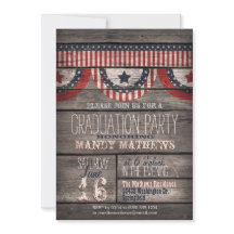 Stars & Stripes on Rustic Wood Graduation Party