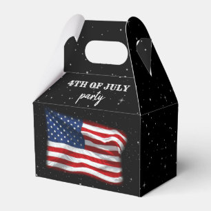 Stars Stripes Patriotic American Flag 4th of July Favor Boxes