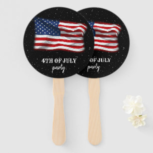 Stars Stripes Patriotic American Flag 4th of July Hand Fan