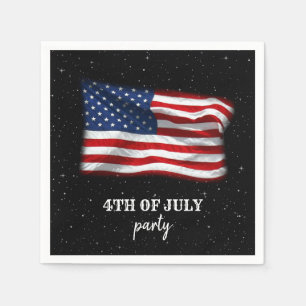 Stars Stripes Patriotic American Flag 4th of July Napkins