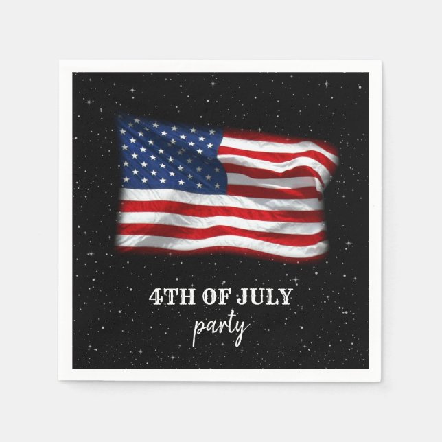 Stars Stripes Patriotic American Flag 4th of July  Napkins (Front)