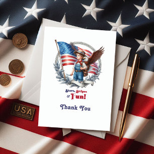 Stars & Stripes Patriotic Boy Birthday Thank You