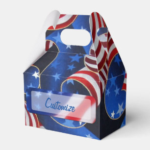 Stars & Stripes Patriotic Curls Gable Favor Box