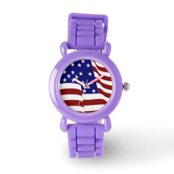 Stars & Stripes Patriotic Flag Watch by Lasting__Impressions at Zazzle