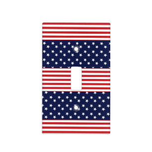 Stars & Stripes Red White Blue Decor Light Switch Cover