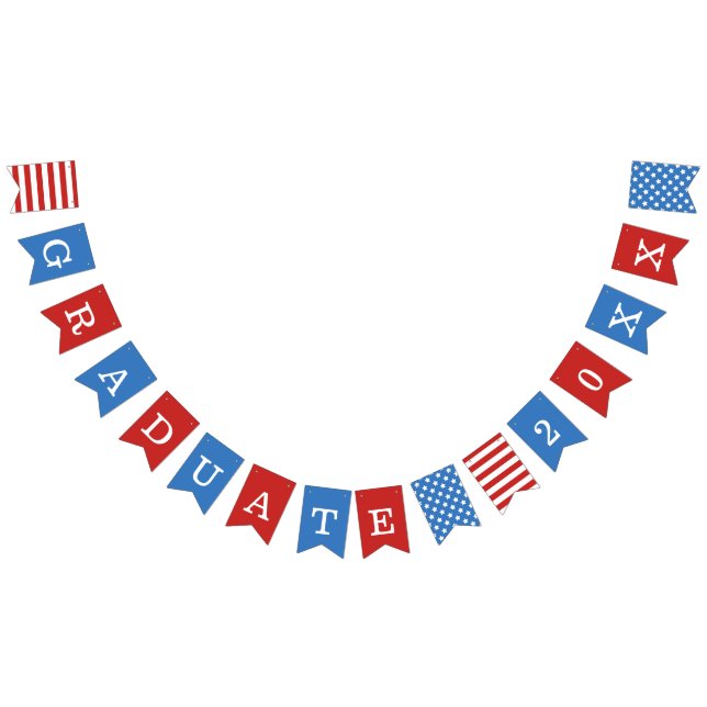Stars & Stripes Red White Blue Graduate Bunting Flags (All)
