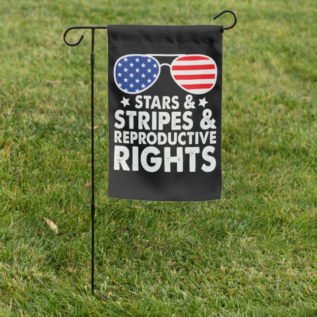 Stars Stripes Reproductive Rights Garden Flag (In SItu)