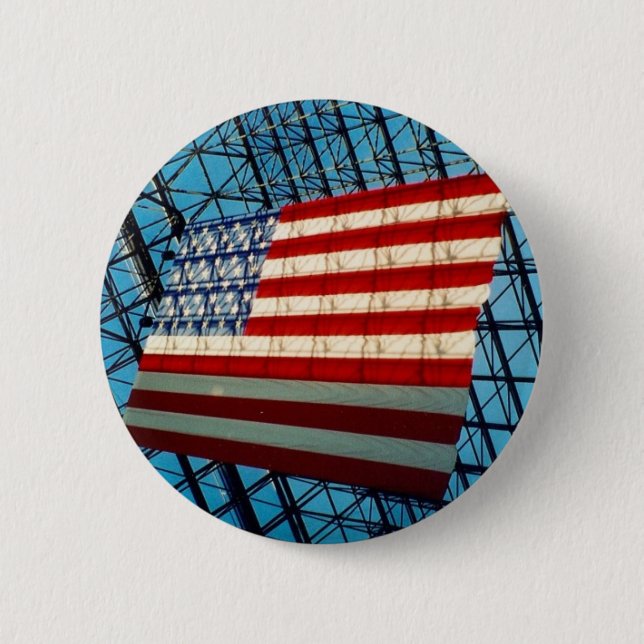 stars & stripes & shadows pinback button (Front)