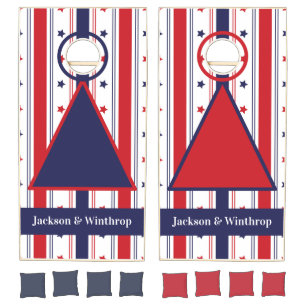 Stars & Stripes Showdown: Red, White, Blue Cornhole Set