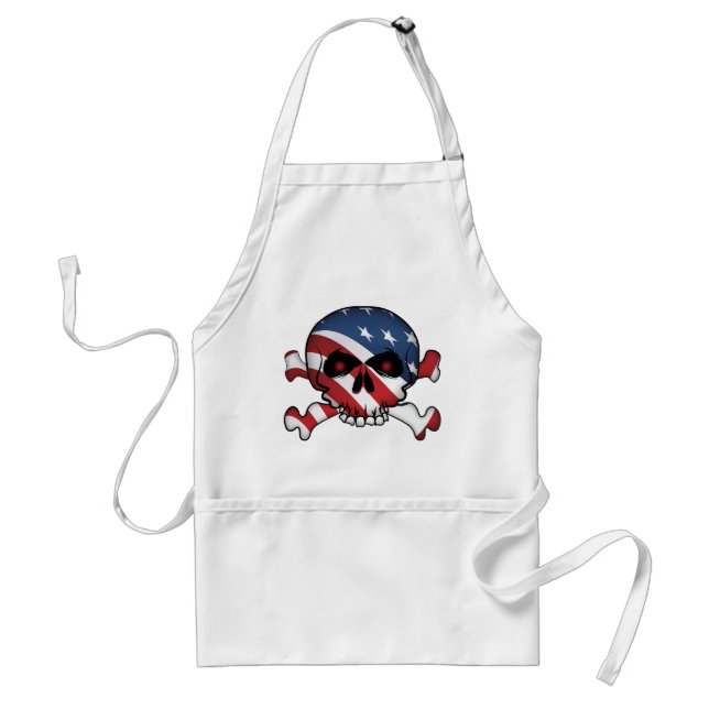 Stars & Stripes Skull Adult Apron (Front)
