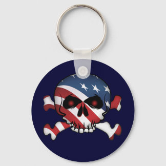 Stars & Stripes Skull Keychain