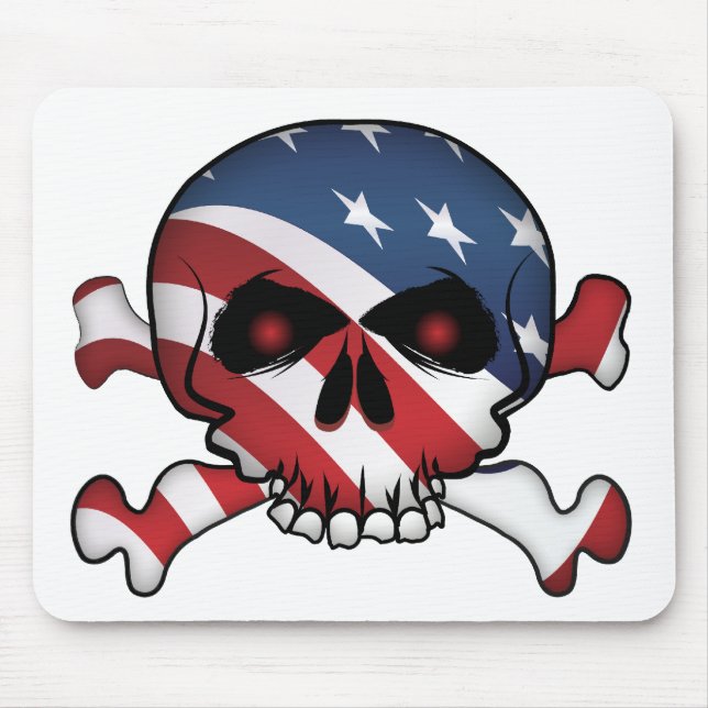 Stars & Stripes Skull Mouse Pad (Front)