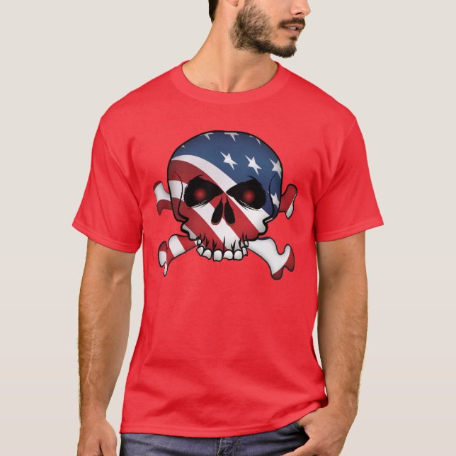 Stars & Stripes Skull T-Shirt (Front)
