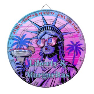 Stars, Stripes & Sunsets—Liberty & Margaritas Dart Board