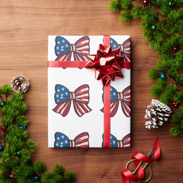 🎁 Stars, Stripes & Surprises! 🇺🇸✨ Wrapping Paper (Holiday Gift)