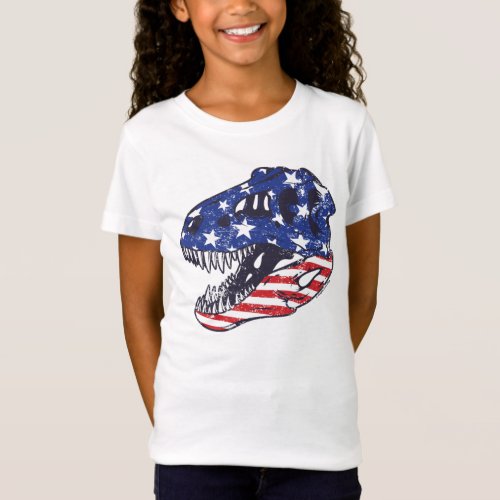 Stars  Stripes Trex Skull USA _ GraphicLoveShop T_Shirt