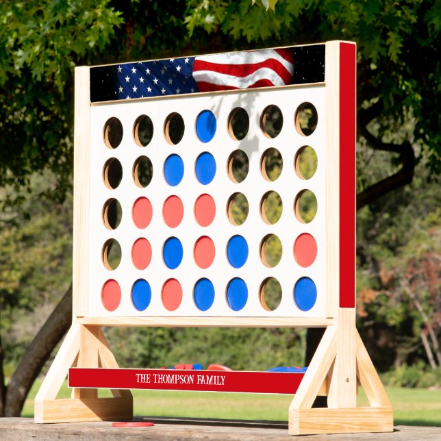 Stars Stripes USA Patriotic American Flag Family Fast Four (Lawn)