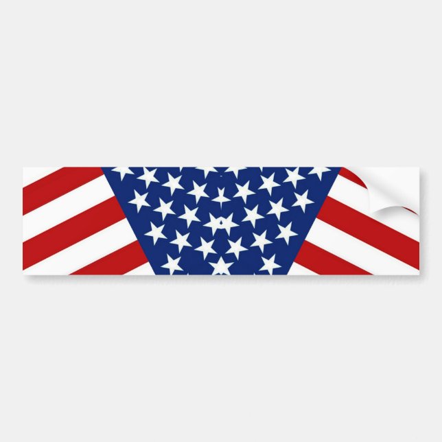 Stars & Stripes (V) of Red White And Blue Bumper Sticker (Front)