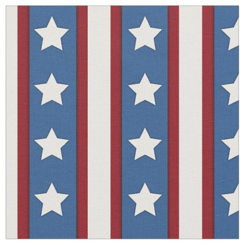 Stars  Stripes vertical red white blue Fabric