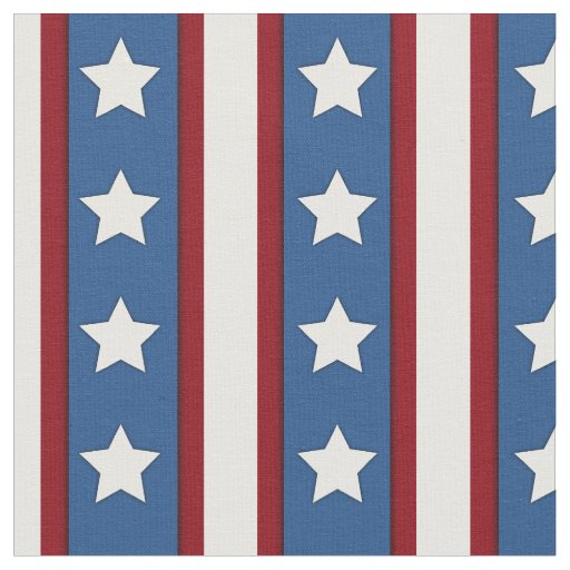 Stars & Stripes vertical red white blue Fabric