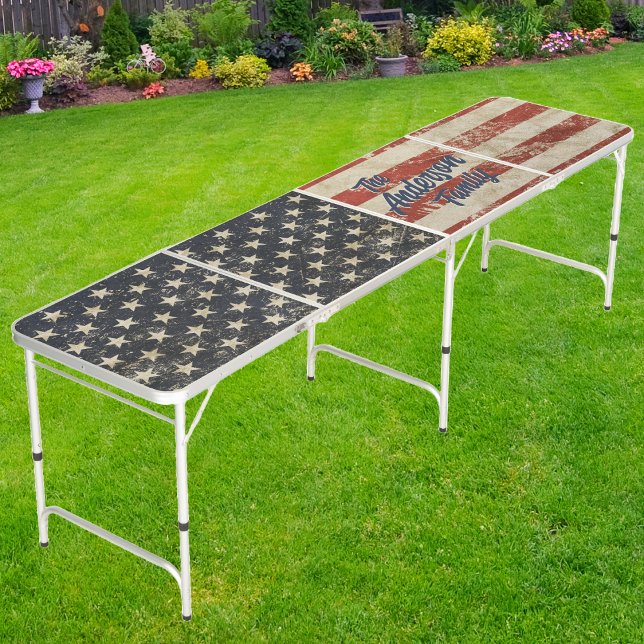 Stars & Stripes Vintage Family Nam Beer Pong Table (Creator Uploaded)