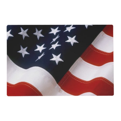 Stars  Stripes Wavy American Flag Patriot Placemat
