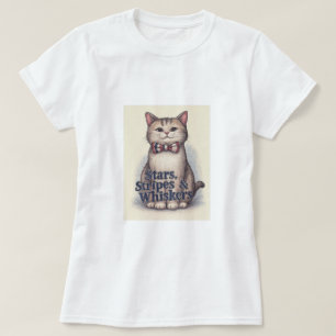 Stars, Stripes & Whiskers – Patriotic Cat T-Shirt